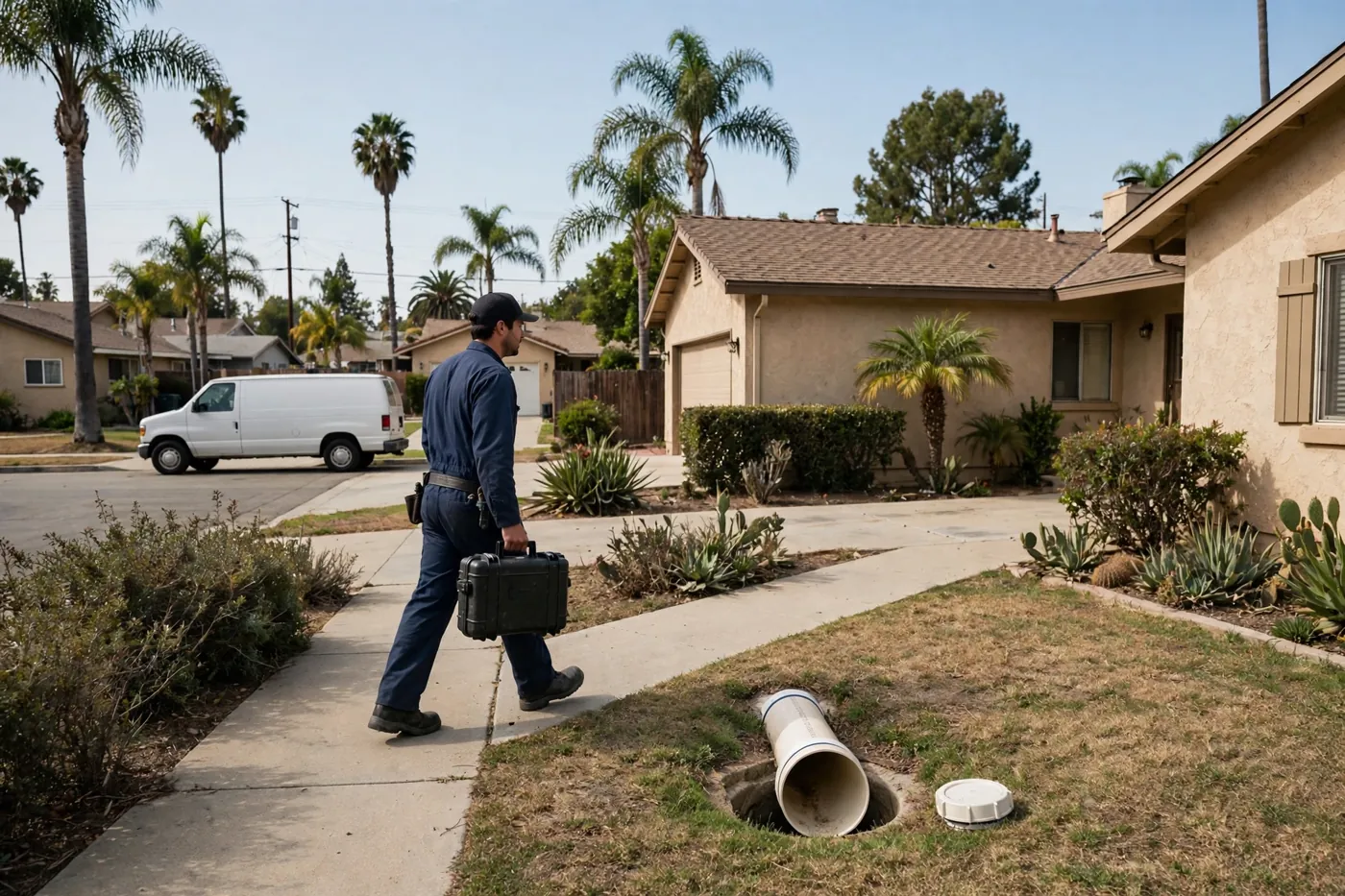 La Puente Sewer Specialists technician on site